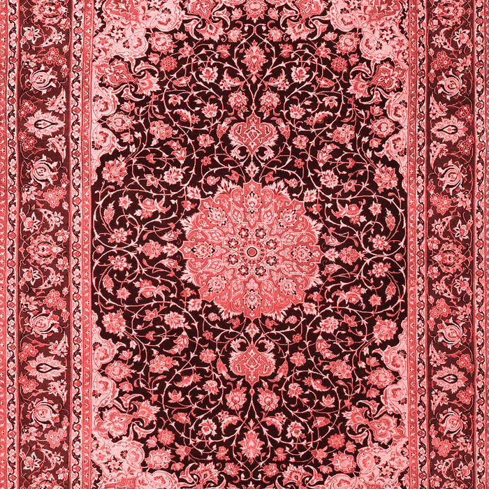 Machine Washable Medallion Red Traditional Rug, wshtr4047red