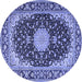 Round Medallion Blue Traditional Rug, tr4047blu