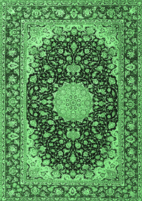 Medallion Emerald Green Traditional Rug, tr4047emgrn