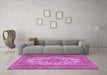 Machine Washable Persian Pink Traditional Rug in a Living Room, wshtr4048pnk