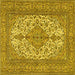 Square Persian Yellow Traditional Rug, tr4048yw