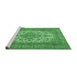 Sideview of Machine Washable Persian Emerald Green Traditional Area Rugs, wshtr4048emgrn