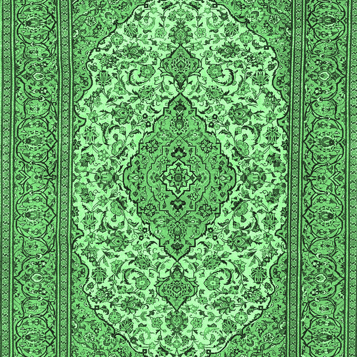 Machine Washable Persian Emerald Green Traditional Area Rugs, wshtr4048emgrn