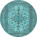 Round Persian Light Blue Traditional Rug, tr4048lblu