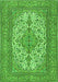 Serging Thickness of Machine Washable Persian Green Traditional Area Rugs, wshtr4048grn