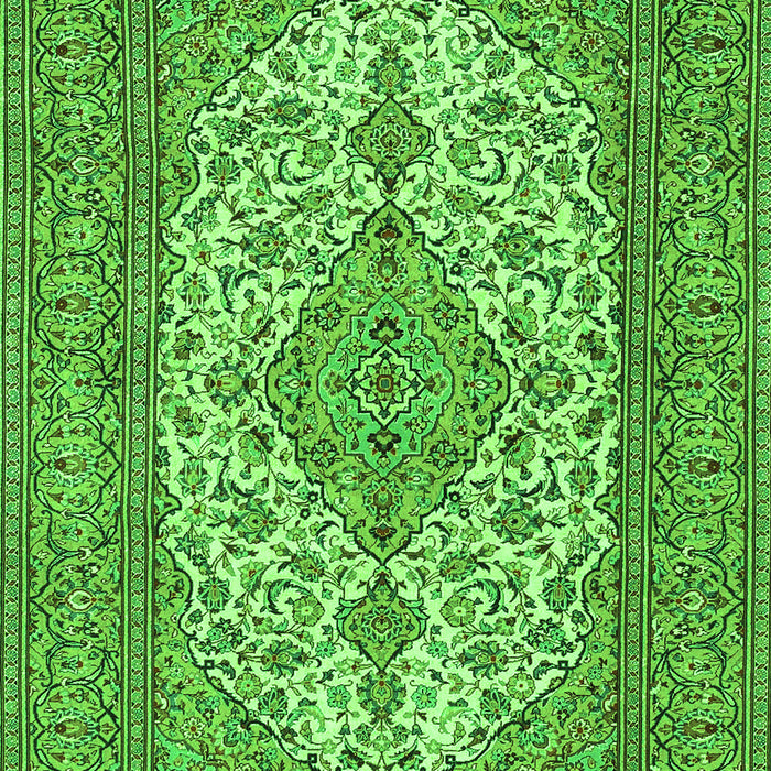 Serging Thickness of Machine Washable Persian Green Traditional Area Rugs, wshtr4048grn