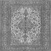 Round Machine Washable Persian Gray Traditional Rug, wshtr4048gry