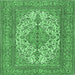 Square Persian Emerald Green Traditional Rug, tr4048emgrn