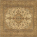 Square Persian Brown Traditional Rug, tr4048brn