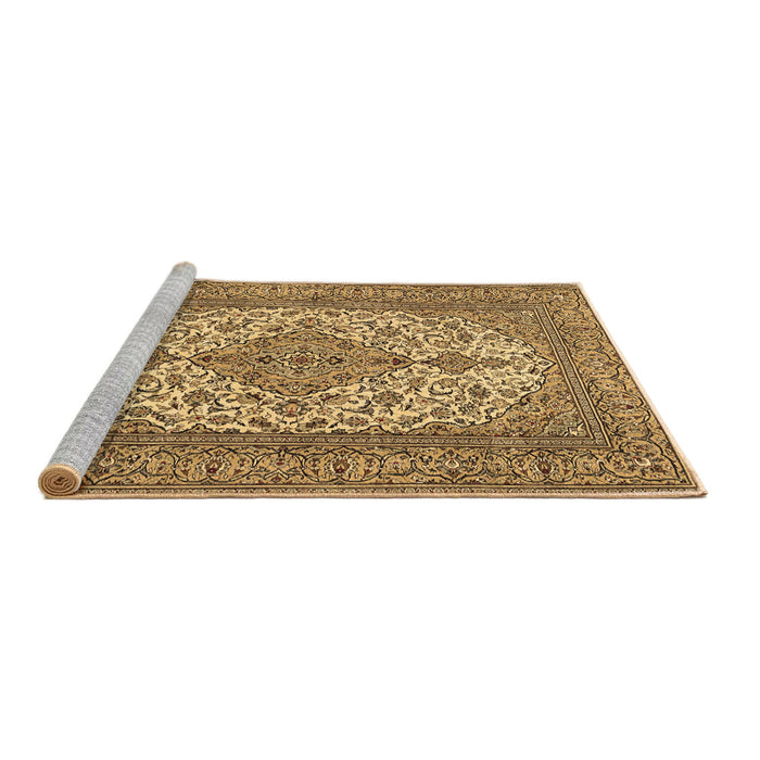 Sideview of Machine Washable Persian Brown Traditional Rug, wshtr4048brn