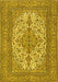 Machine Washable Persian Yellow Traditional Rug, wshtr4048yw