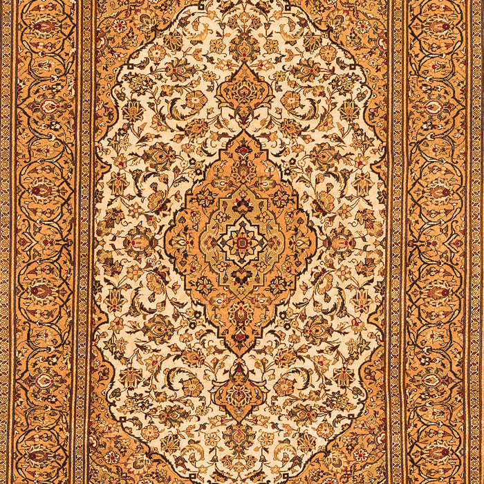 Serging Thickness of Machine Washable Persian Orange Traditional Area Rugs, wshtr4048org