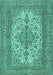 Machine Washable Persian Turquoise Traditional Area Rugs, wshtr4048turq