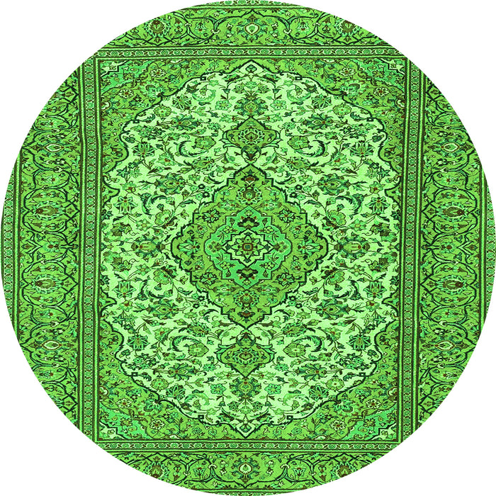 Square Persian Green Traditional Rug, tr4048grn