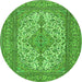 Square Persian Green Traditional Rug, tr4048grn