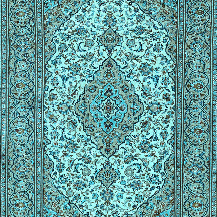 Machine Washable Persian Light Blue Traditional Rug, wshtr4048lblu