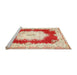 Sideview of Machine Washable Traditional Fire Red Rug, wshtr4049