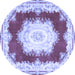 Round Medallion Blue French Rug, tr4049blu