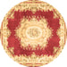 Round Medallion Brown French Rug, tr4049brn