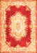 Serging Thickness of Machine Washable Medallion Orange French Area Rugs, wshtr4049org