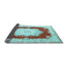 Sideview of Medallion Light Blue French Rug, tr4049lblu