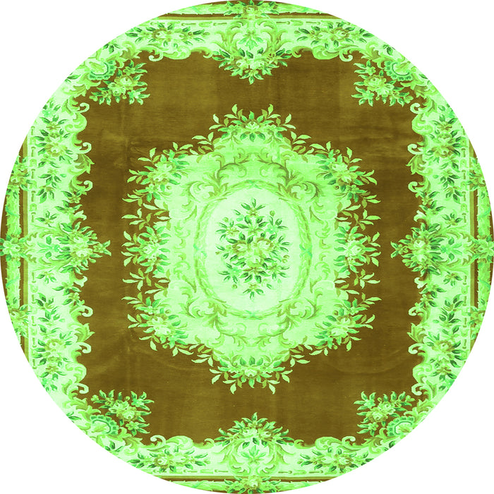 Square Medallion Green French Rug, tr4049grn