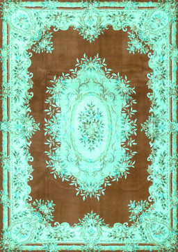 Medallion Turquoise French Rug, tr4049turq