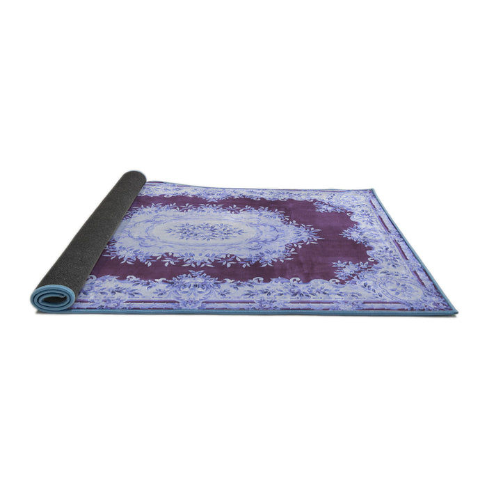 Sideview of Medallion Blue French Rug, tr4049blu