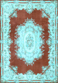 Medallion Light Blue French Rug, tr4049lblu