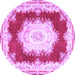 Round Medallion Purple French Rug, tr4049pur