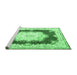 Sideview of Machine Washable Medallion Emerald Green French Area Rugs, wshtr4049emgrn