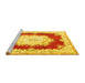 Sideview of Machine Washable Medallion Yellow French Rug, wshtr4049yw