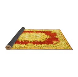Sideview of Medallion Yellow French Rug, tr4049yw