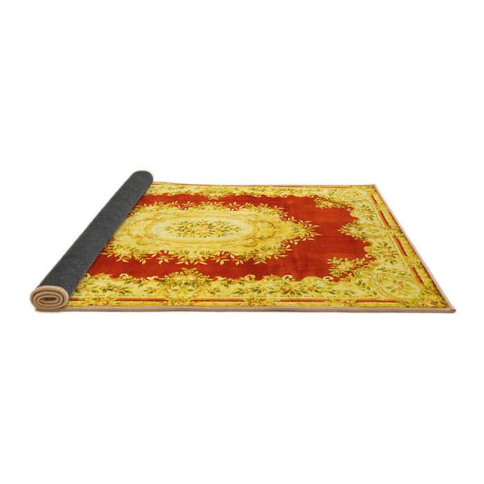 Sideview of Medallion Yellow French Rug, tr4049yw