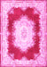 Machine Washable Medallion Pink French Rug, wshtr4049pnk