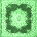 Square Medallion Emerald Green French Rug, tr4049emgrn