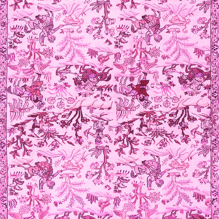 Machine Washable Animal Pink Traditional Rug, wshtr404pnk