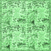 Square Machine Washable Animal Emerald Green Traditional Area Rugs, wshtr404emgrn