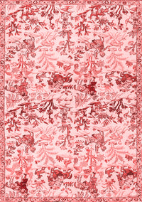 Animal Red Traditional Rug, tr404red