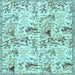 Square Animal Light Blue Traditional Rug, tr404lblu