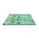 Sideview of Machine Washable Animal Turquoise Traditional Area Rugs, wshtr404turq