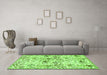 Machine Washable Animal Green Traditional Area Rugs in a Living Room,, wshtr404grn