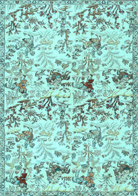 Animal Light Blue Traditional Rug, tr404lblu