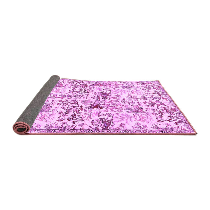 Sideview of Animal Purple Traditional Rug, tr404pur
