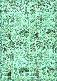 Animal Turquoise Traditional Rug, tr404turq