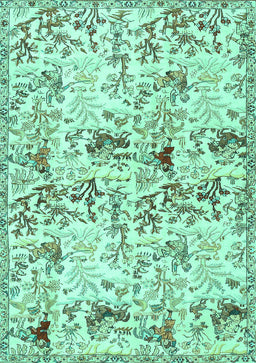 Animal Turquoise Traditional Rug, tr404turq