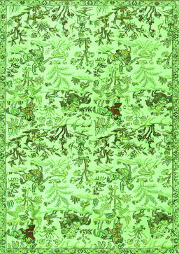 Animal Green Traditional Rug, tr404grn