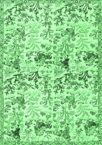 Animal Emerald Green Traditional Rug, tr404emgrn