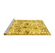 Sideview of Machine Washable Animal Yellow Traditional Rug, wshtr404yw