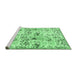 Sideview of Machine Washable Animal Emerald Green Traditional Area Rugs, wshtr404emgrn